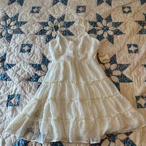 Altar'd State White Tiered Mini Dress